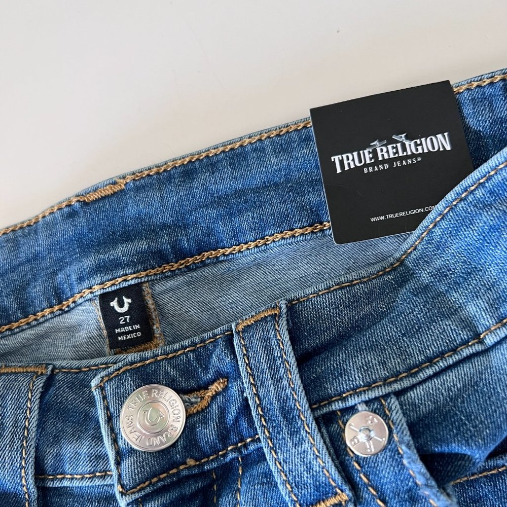 TRUE RELIGION Women's "Halle" Raw Hem Skinny Crop Jeans 27 NWT - Picture 7 of 11